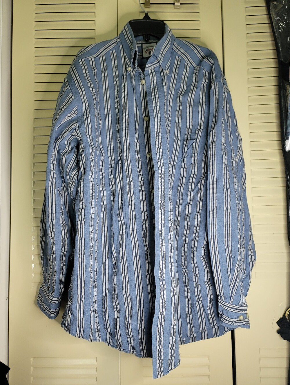 Faconnable Multicolor Striped Long Sleeve Pockets Button Up Shirt Size M